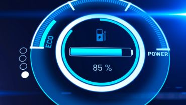 electric car battery in active charging visionary dashboard